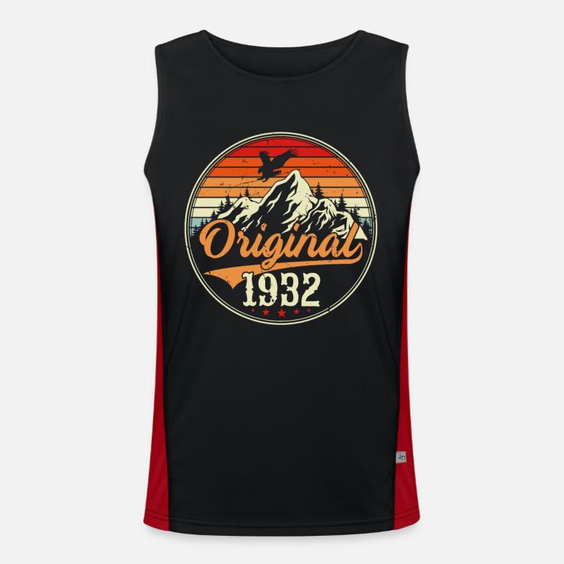Original 1932 - Men's Functional Contrast Tank Top  - black/red