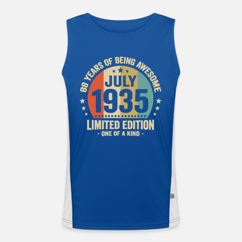 Juli 1935 88 Jahre Jubiläumsgeschenk Funktionelles Kontrast-Tank Top für Männer 