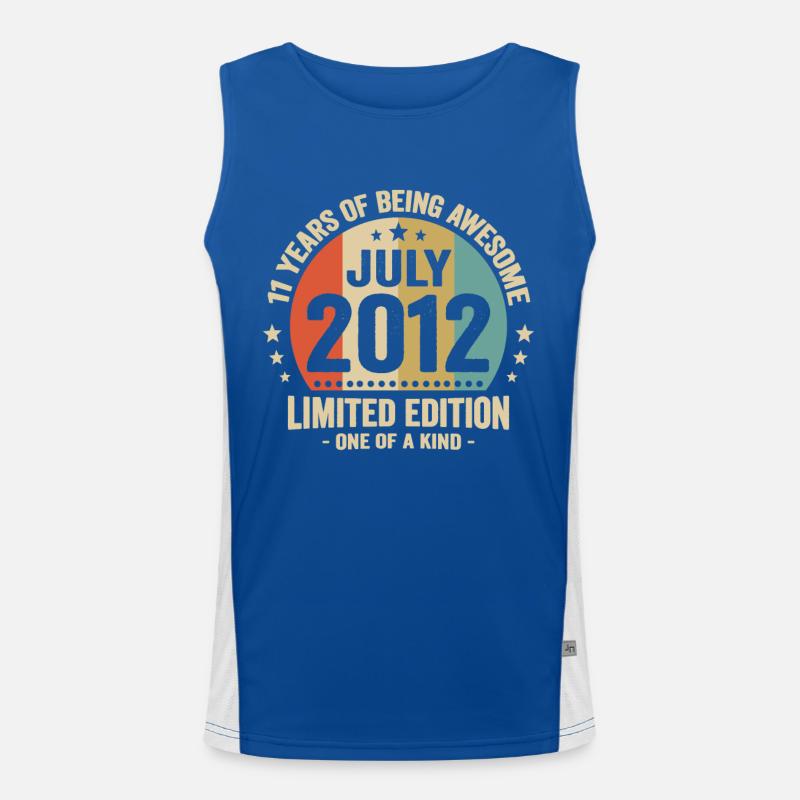 Juli 2012 11 Jahre Jubiläumsgeschenk Funktionelles Kontrast-Tank Top für Männer 