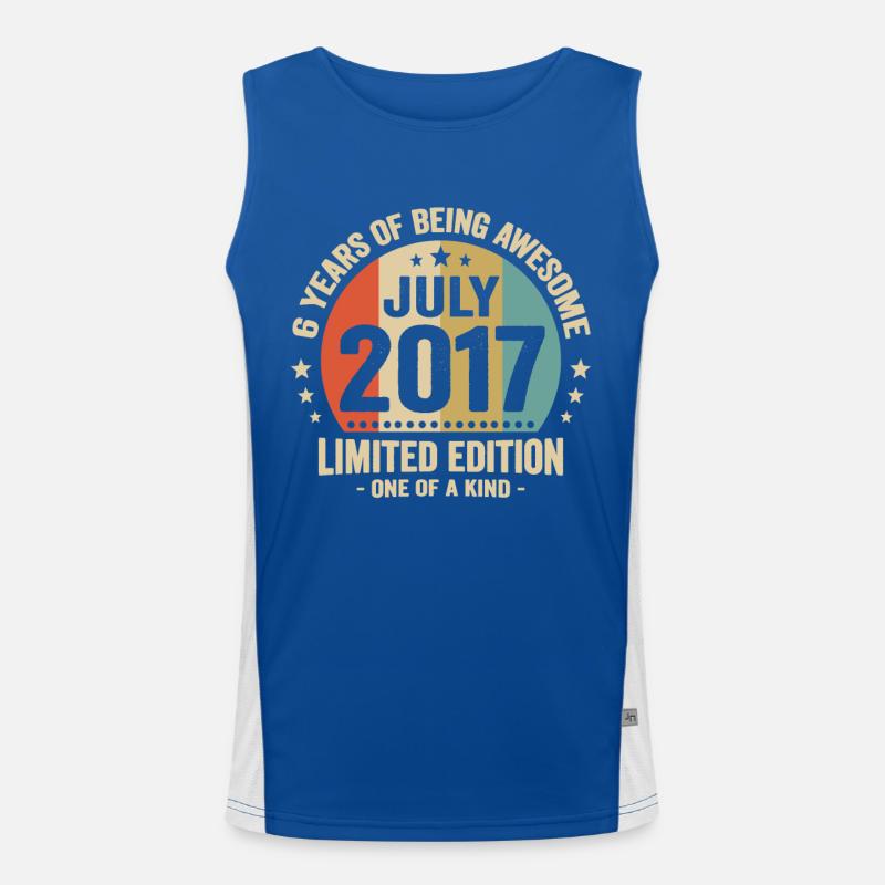 Juli 2017 6 Jahre Jubiläumsgeschenk Funktionelles Kontrast-Tank Top für Männer 