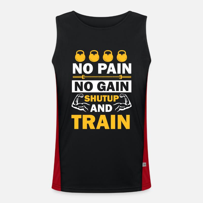 Pas de douleur Pas de gain Arrêt et train Débardeur respirant contrasté Homme 