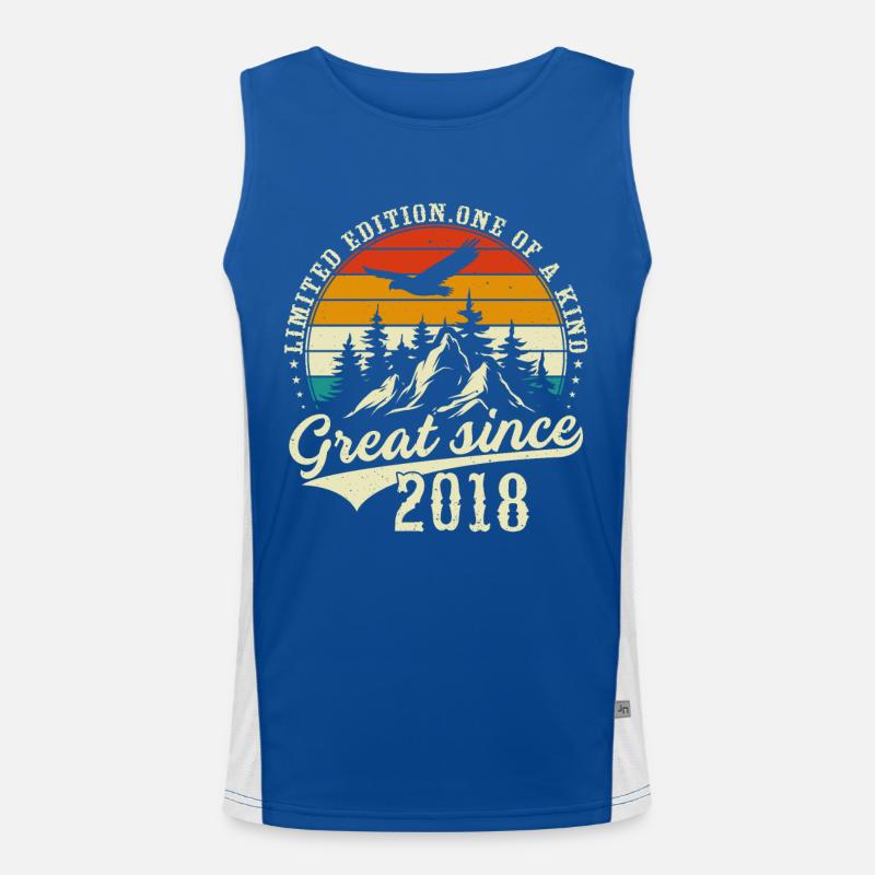 Einzigartig seit 2018 Funktionelles Kontrast-Tank Top für Männer 