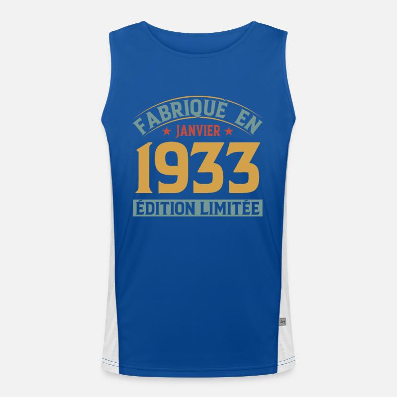 Fabriqué En Janvier 1933 Édition Limitée Débardeur respirant contrasté Homme 