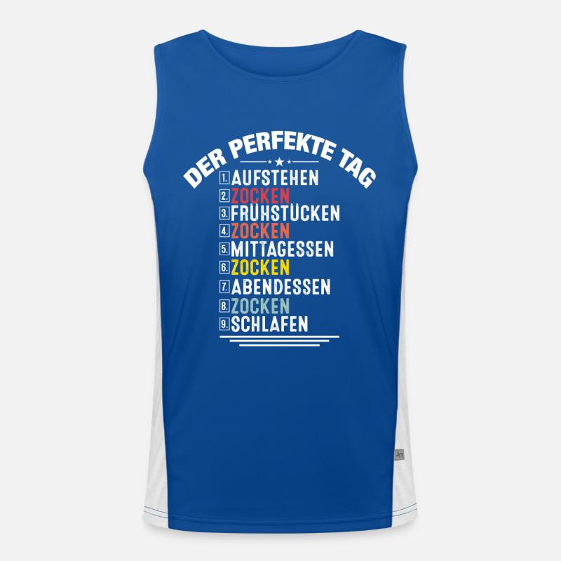 Funny Gamer Gaming Clothing Gift Der Perfekte Tag Funktionelles Kontrast-Tank Top für Männer 