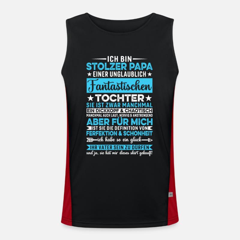 Ich Bin Stolzer Papa Vater Tochter Eltern Funktionelles Kontrast-Tank Top für Männer 