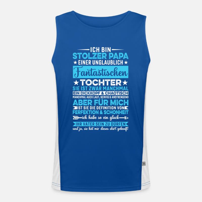 Ich Bin Stolzer Papa Vater Tochter Eltern Funktionelles Kontrast-Tank Top für Männer 
