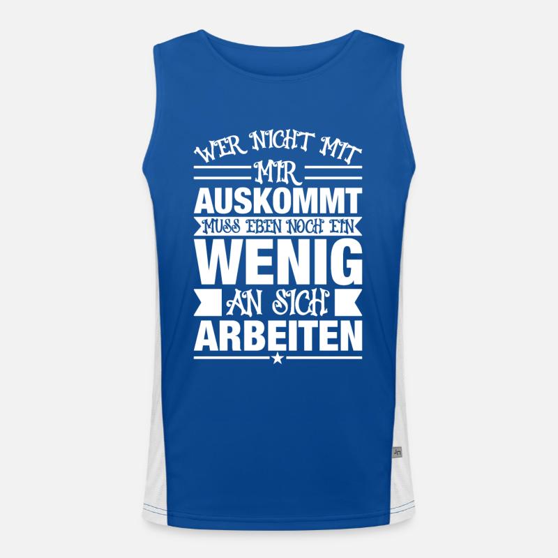 Work Funny Saying Cheeky Arrogant Fun Sayings Funktionelles Kontrast-Tank Top für Männer 