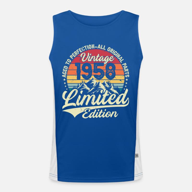 Vintage Geburtstagsgeschenk 1958 Limited Edition Funktionelles Kontrast-Tank Top für Männer 