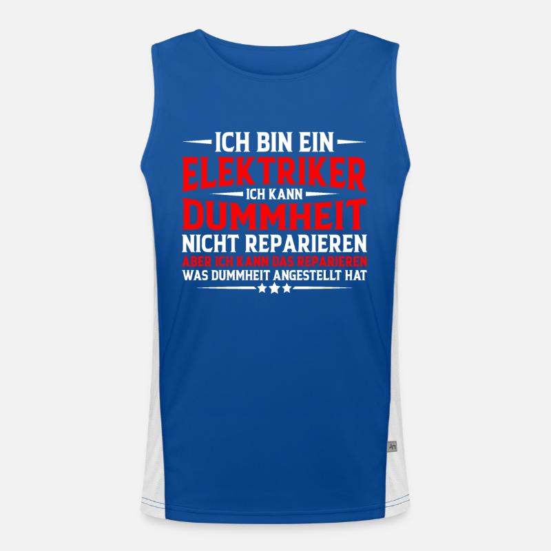 Elektriker Humor Lustiger Spruch Geschenkidee Spaß Funktionelles Kontrast-Tank Top für Männer 