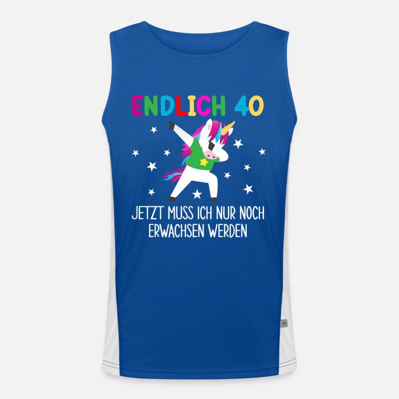 Endlich 40 Jetzt Muss Ich Erwachsen Werden Funktionelles Kontrast-Tank Top für Männer 