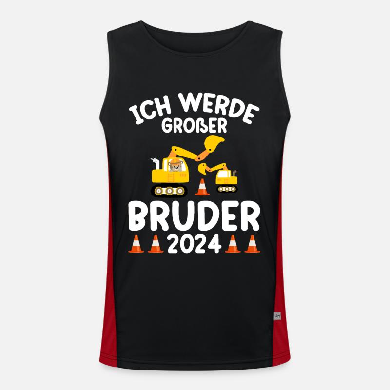 Ich Werde Großer Bruder 2024 Funktionelles Kontrast-Tank Top für Männer 