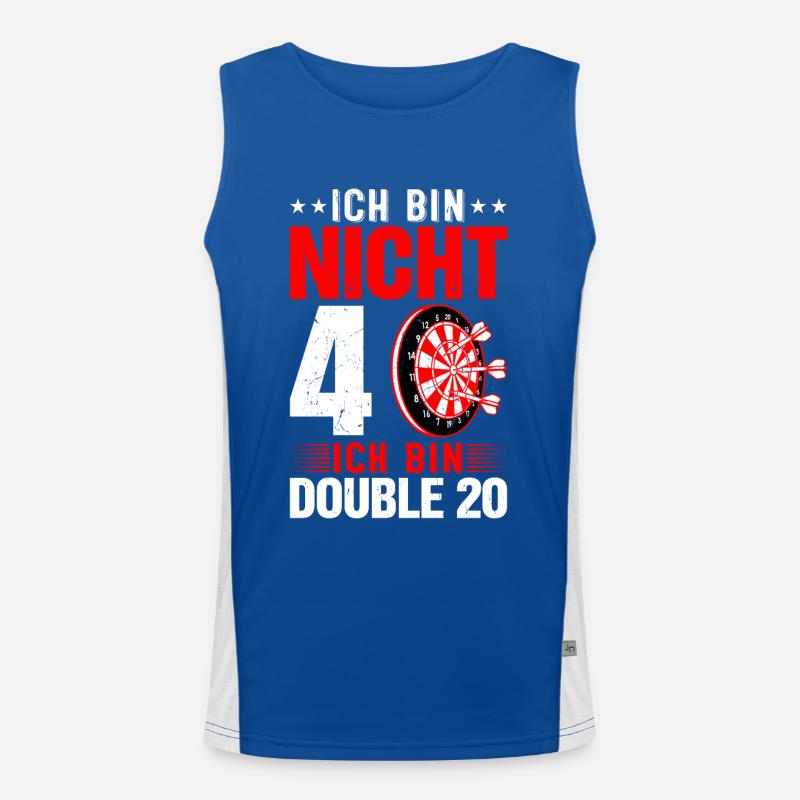Ich Bin Nicht 40 Ich Bin Double 20 Funktionelles Kontrast-Tank Top für Männer 