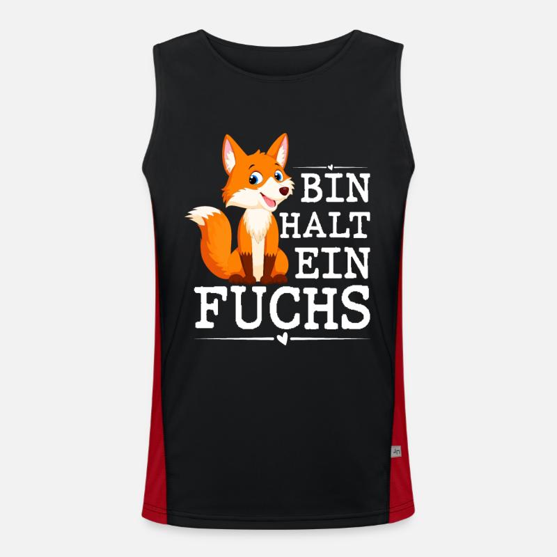 Bin Halt Ein Fuchs Funktionelles Kontrast-Tank Top für Männer 