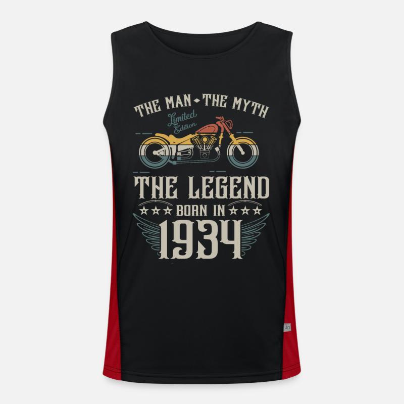 Der Mann der Mythos Die Legende Geboren 1934 Geschenk Funktionelles Kontrast-Tank Top für Männer 