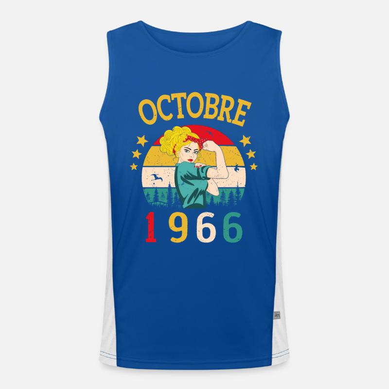 Octobre 1966 Anniversaire Vintage Idée Cadeau Débardeur respirant contrasté Homme 
