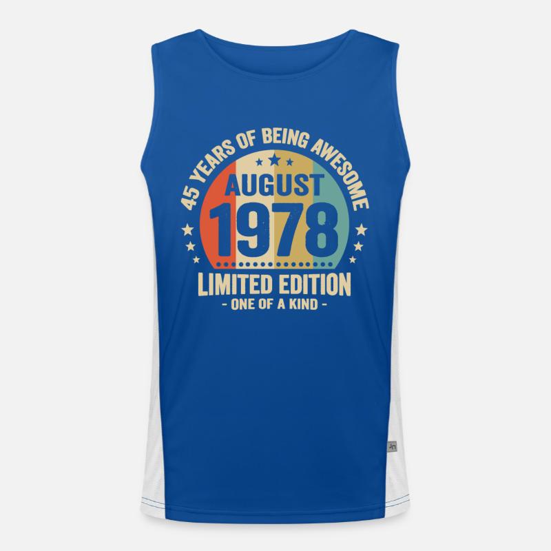 August 1978 45 Jahre Jubiläumsgeschenk Funktionelles Kontrast-Tank Top für Männer 