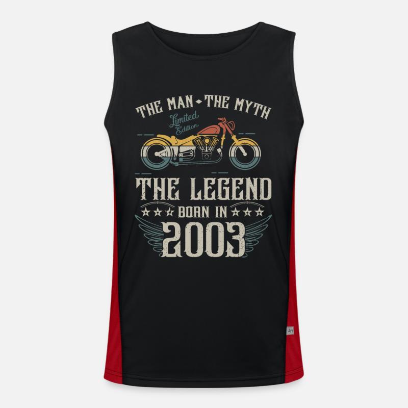 Der Mann der Mythos die 2003 geborene Legende Geschenk Funktionelles Kontrast-Tank Top für Männer 