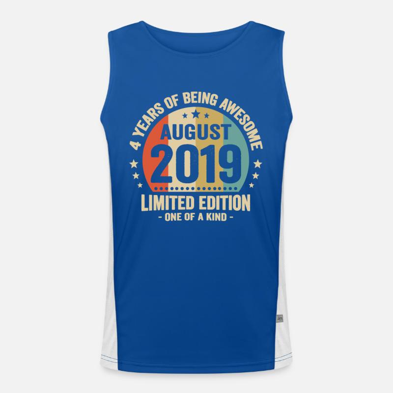 August 2019 4 Jahre Jubiläumsgeschenk Funktionelles Kontrast-Tank Top für Männer 
