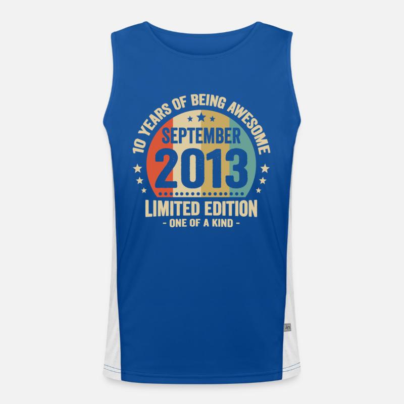 September 2013 10 Jahre Jubiläumsgeschenk Funktionelles Kontrast-Tank Top für Männer 
