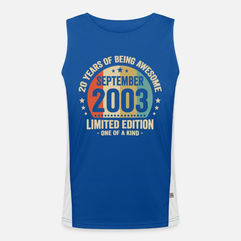September 2003 20 Jahre Jubiläumsgeschenk Funktionelles Kontrast-Tank Top für Männer 