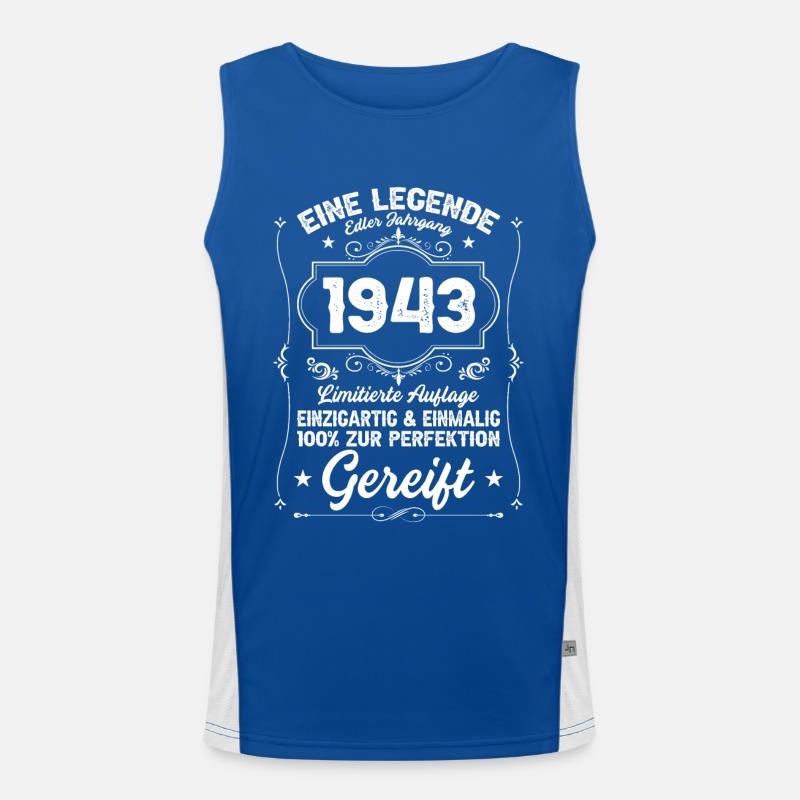 1943 Oldtimer Vintage Old Timer Geburtstag Funktionelles Kontrast-Tank Top für Männer 