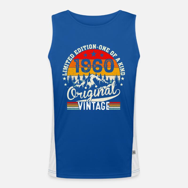 Retro Geburtstagsgeschenk 1960 Funktionelles Kontrast-Tank Top für Männer 