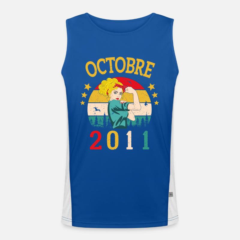 Octobre 2011 Anniversaire Vintage Idée Cadeau Débardeur respirant contrasté Homme 