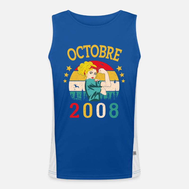 Octobre 2008 Anniversaire Vintage Idée Cadeau Débardeur respirant contrasté Homme 