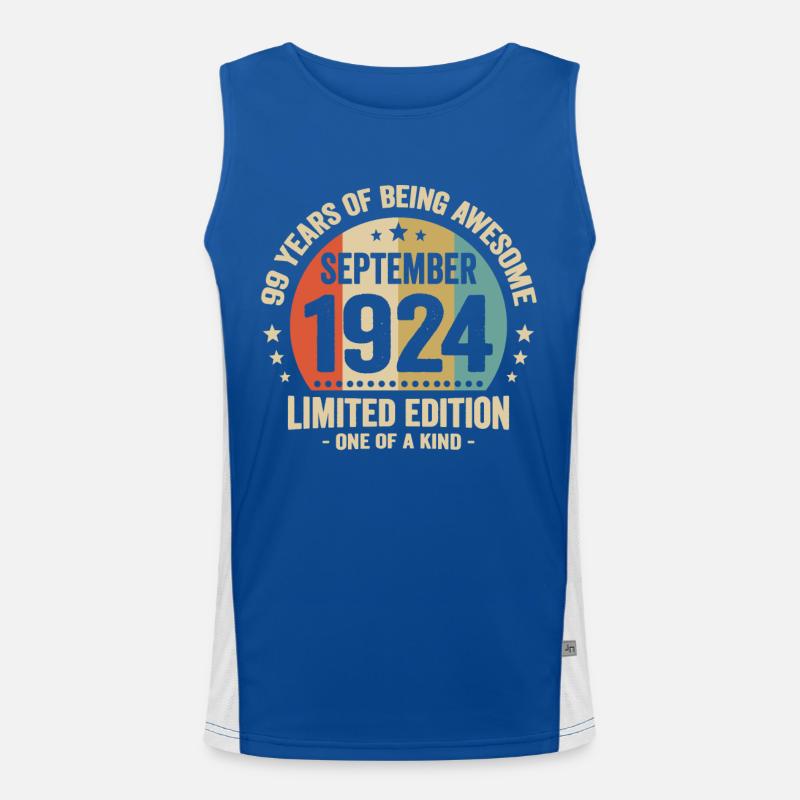 September 1924 99 Jahre Jubiläumsgeschenk Funktionelles Kontrast-Tank Top für Männer 