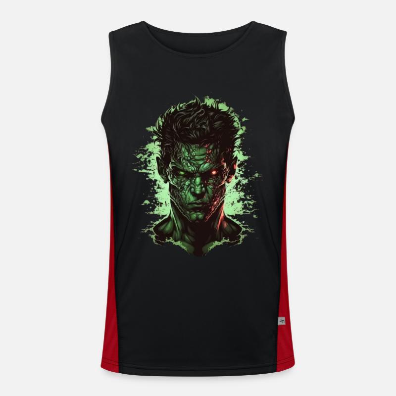 Cool green head Men's Functional Contrast Tank Top 