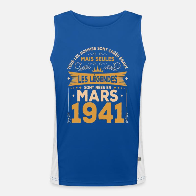 Les Légendes Sont Nées En Mars 1941 Débardeur respirant contrasté Homme 