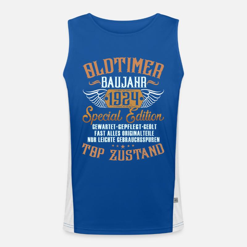 Oldtimer Baujahr 1924 Funktionelles Kontrast-Tank Top für Männer 