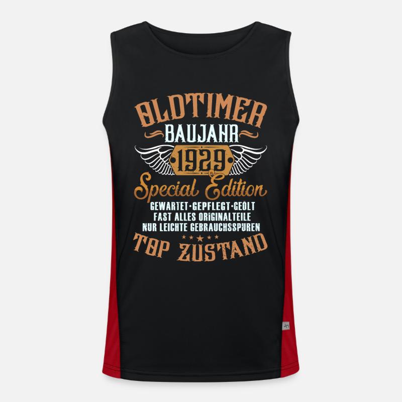 Oldtimer Baujahr 1929 Funktionelles Kontrast-Tank Top für Männer 