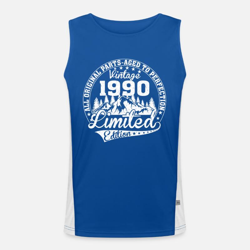 Limitierte Edition 1990 Jubiläums-Retro Funktionelles Kontrast-Tank Top für Männer 