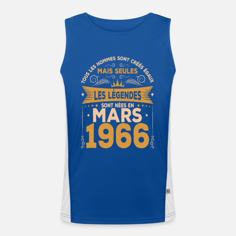 Mars 1966 Édition limitée Anniversaire Débardeur respirant contrasté Homme 