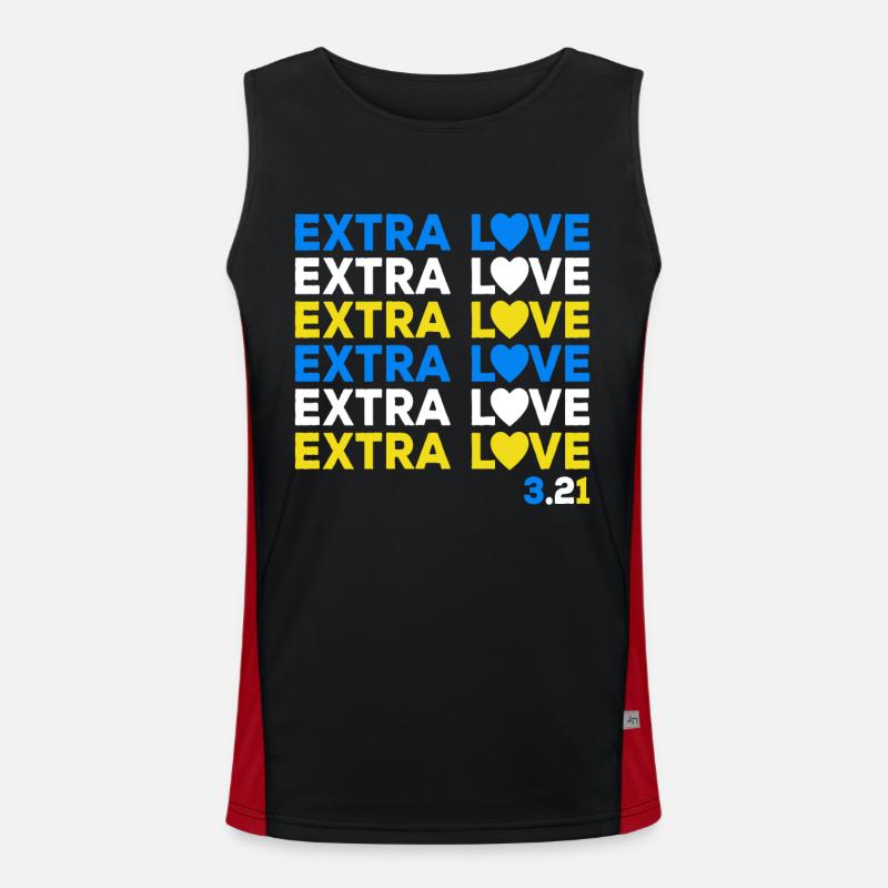 Down Syndrome Extra Chromosomes Extra Love Men's Functional Contrast Tank Top 