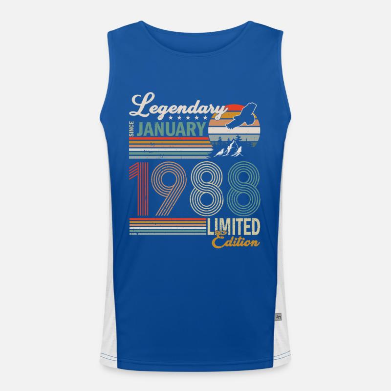 Januar 1988. Geburtstagsgeschenk Januar 1988. Funktionelles Kontrast-Tank Top für Männer 
