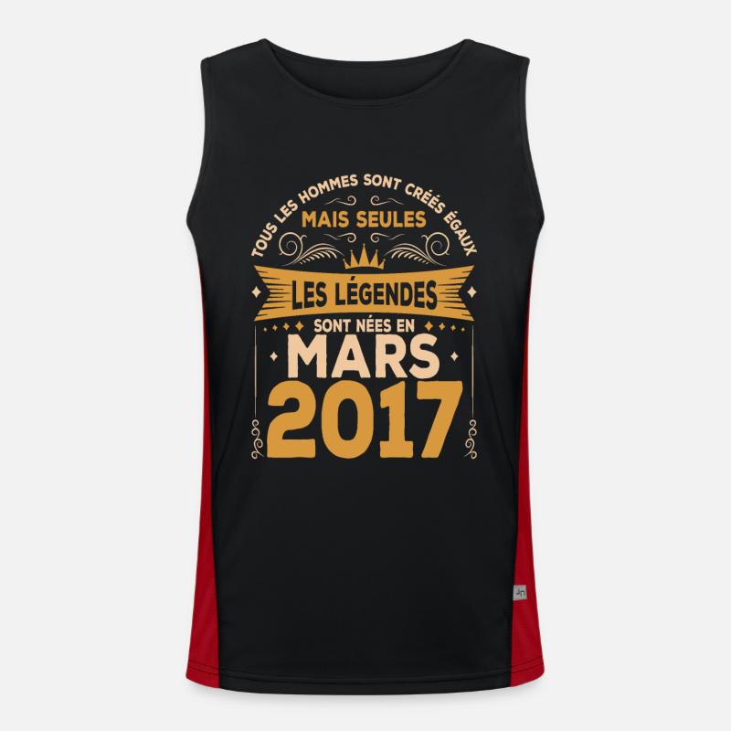 Mars 2017 | Mars 2017 anniversaire 2017 Débardeur respirant contrasté Homme 