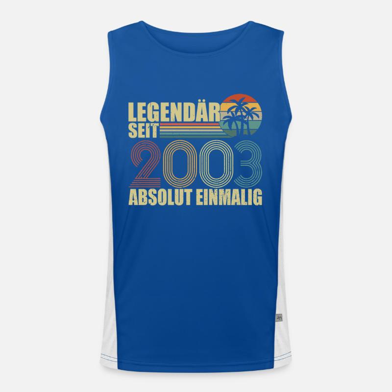 Legendär Seit 2003 18ter Geburtstag Geschenk Funktionelles Kontrast-Tank Top für Männer 