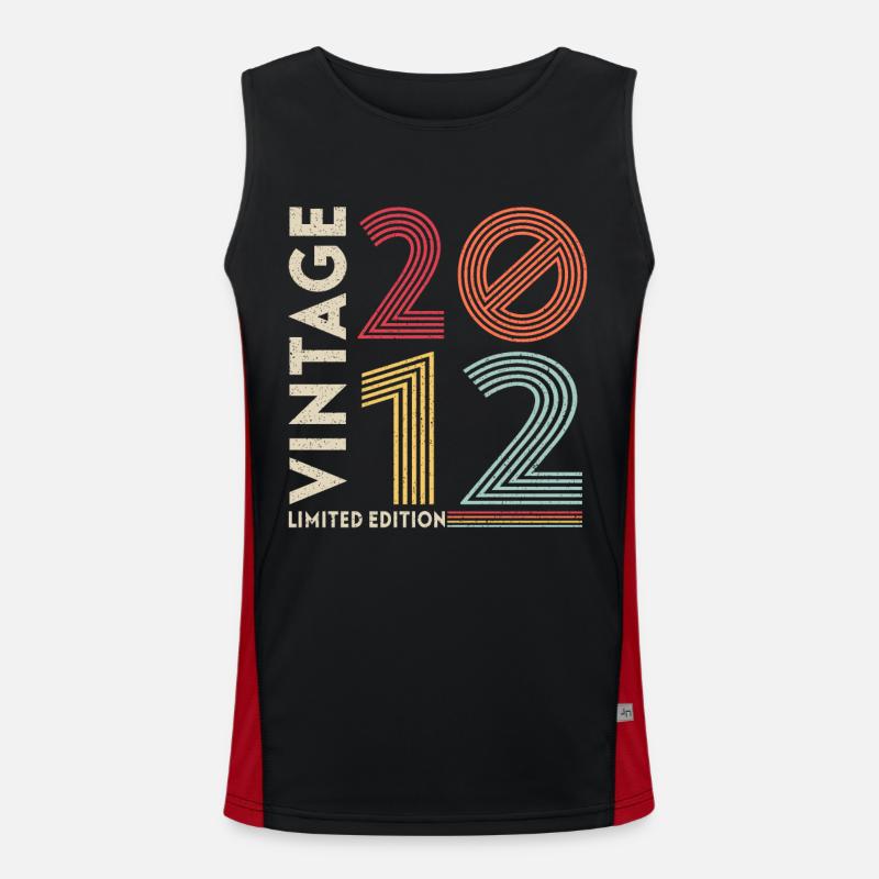 2012 Unique - Men's Functional Contrast Tank Top  - black/red