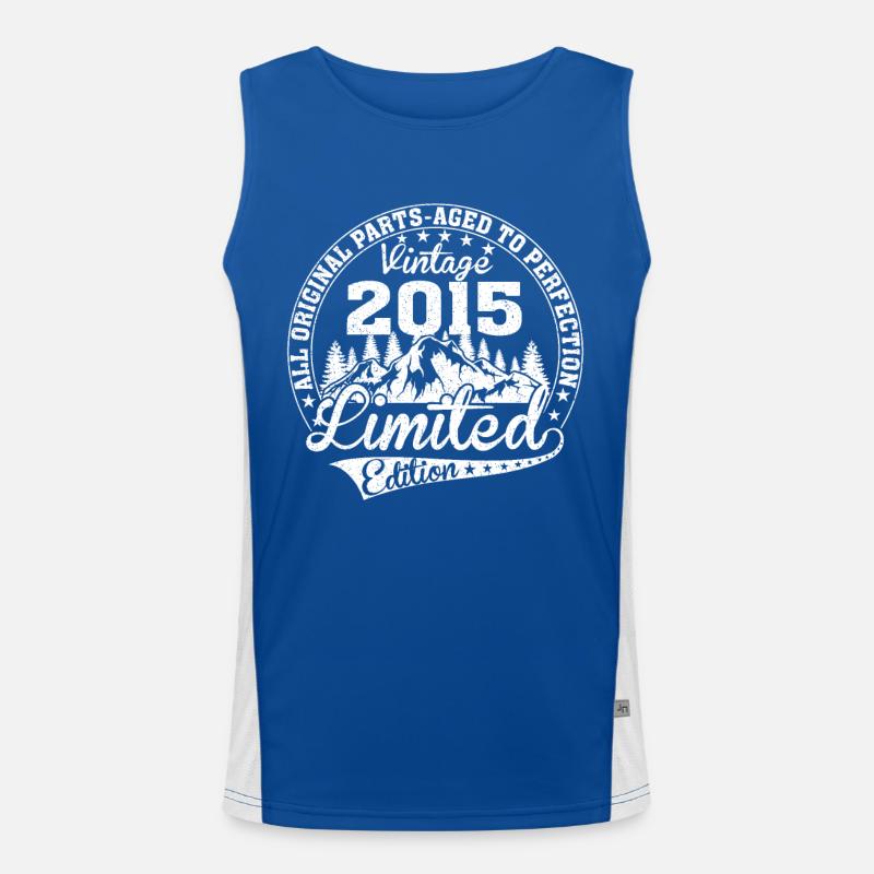 Born 2015 Vintage Retro Anniversary Men's Functional Contrast Tank Top 
