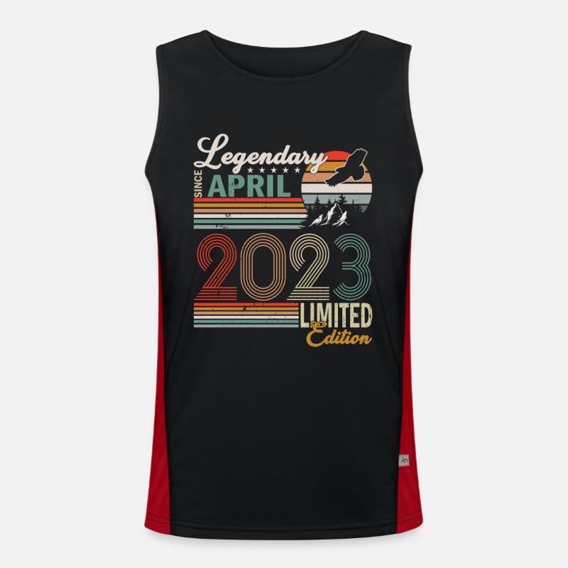 Vintage Retro Anniversary April 2023 Men's Functional Contrast Tank Top 