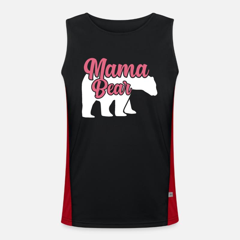 Mama Bear Baer Mama Tshirt Débardeur respirant contrasté Homme 