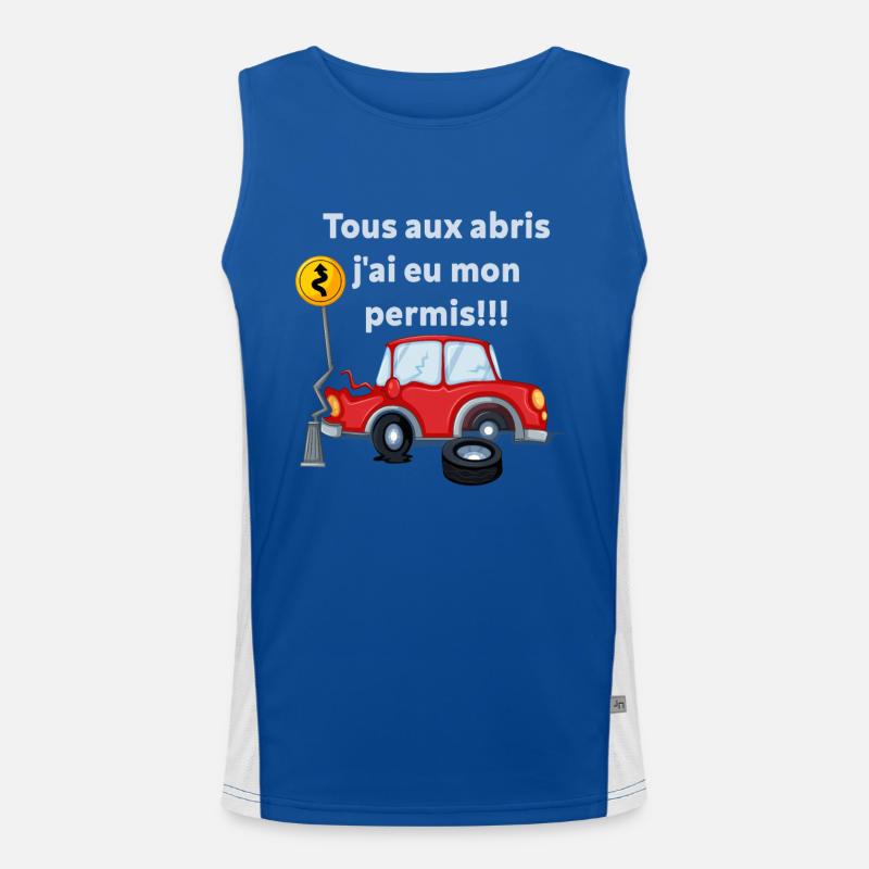 Tous Aux Abris - J'ai Eu Mon Permis ! Débardeur respirant contrasté Homme 