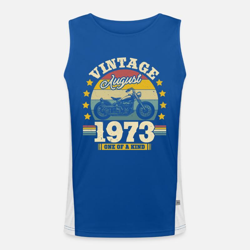 Birthday Gift August 1973 Men's Functional Contrast Tank Top 