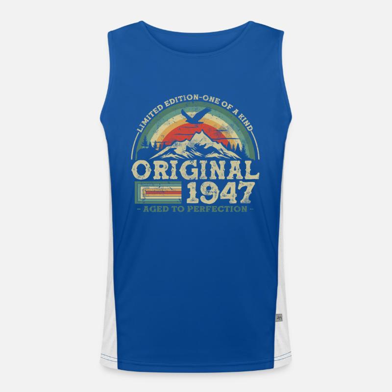 Birthday Gift 1947 - 76 years Men's Functional Contrast Tank Top 