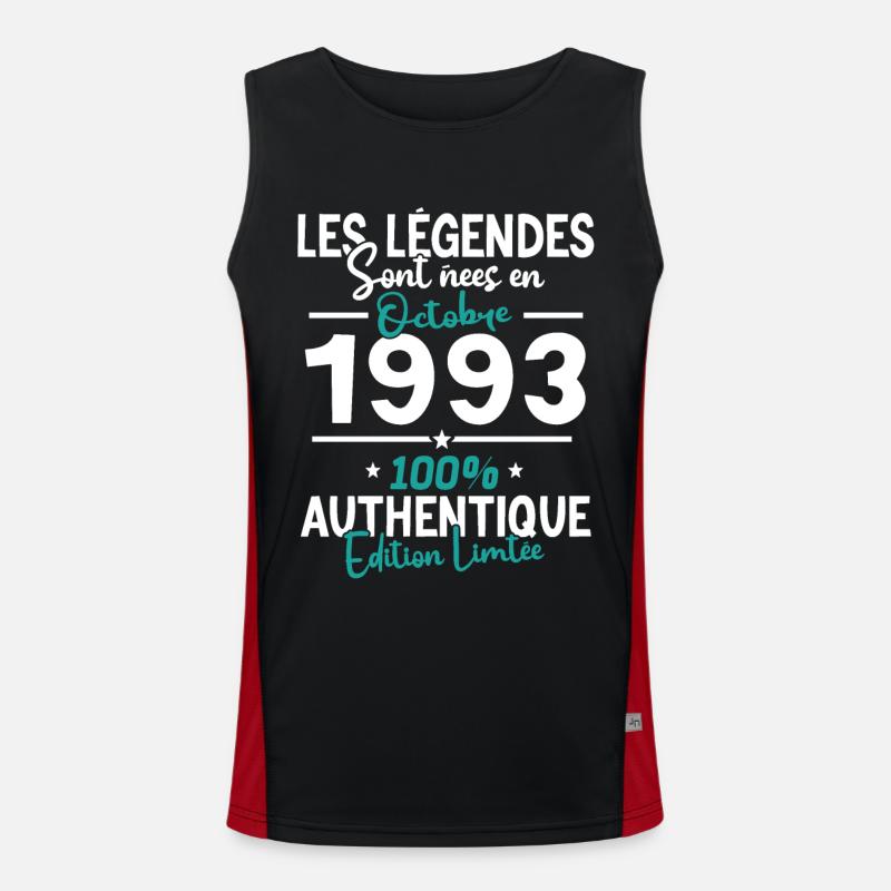 Legends Octobre 1993 - 30 ans Débardeur respirant contrasté Homme 