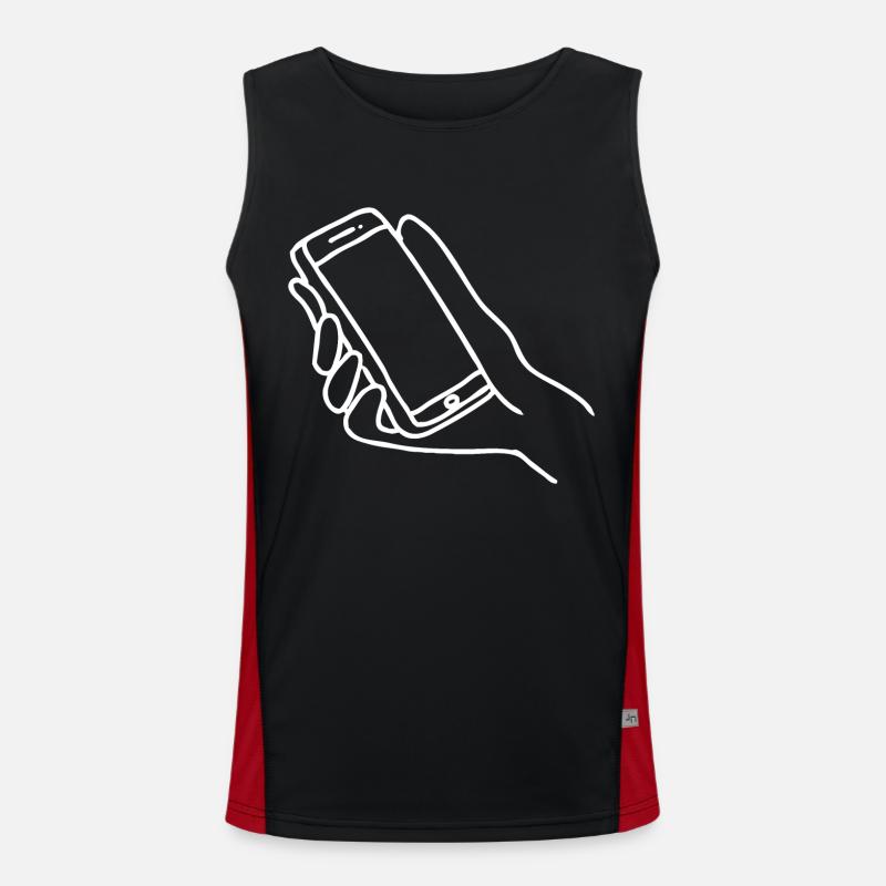Smartphone Hand Funktionelles Kontrast-Tank Top für Männer 