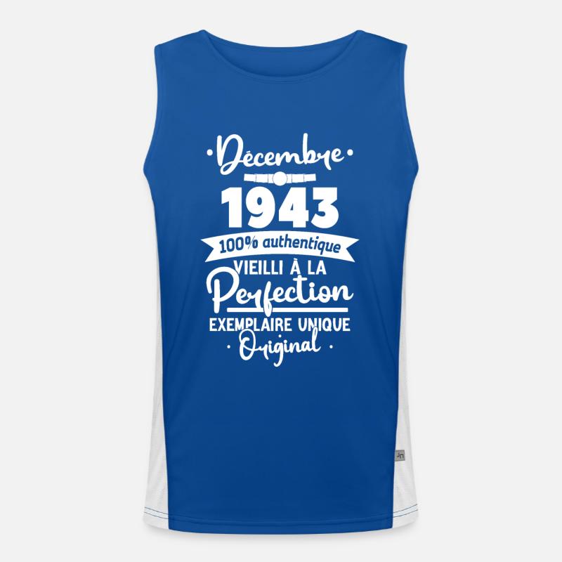 Décembre 1943 - 80 ans Débardeur respirant contrasté Homme 