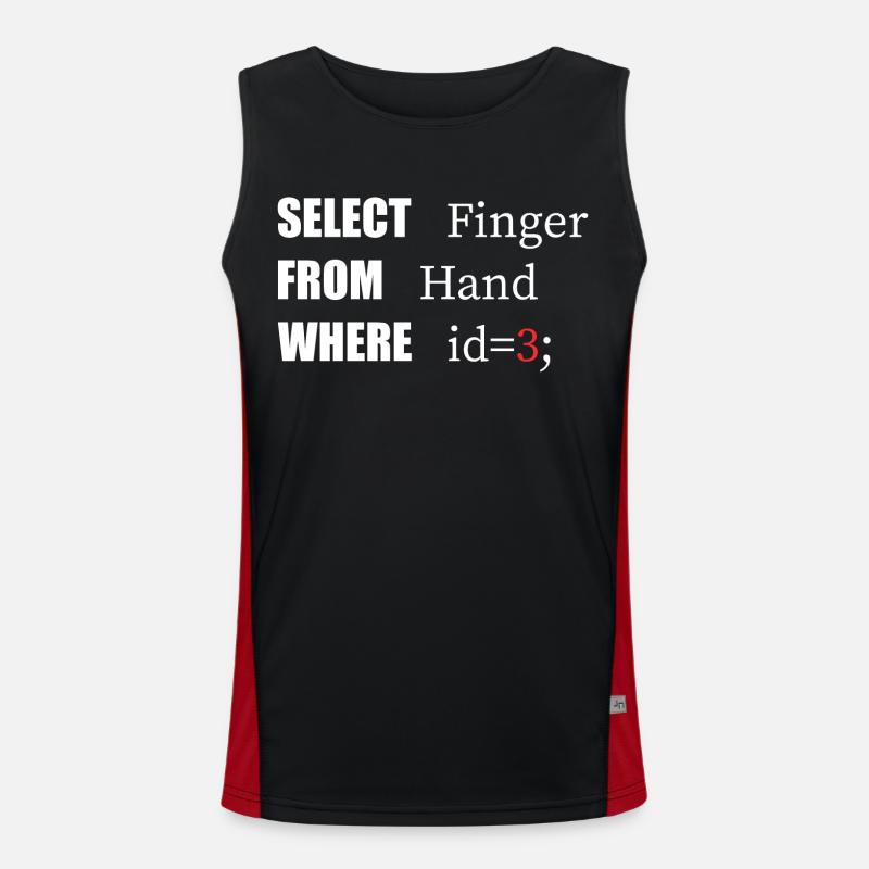 Handauswahl Finger, Lustiger Code. Programmierer-Sprache Funktionelles Kontrast-Tank Top für Männer 